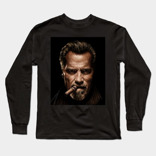 Arnold Schwarzenegger Long Sleeve T-Shirt by JinsungLim